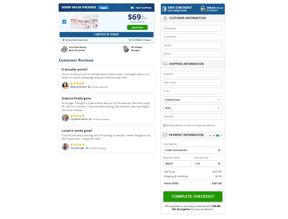 fitcafe-order-page